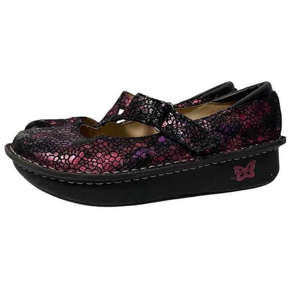 ALEGRIA Dayna Red Metallic Fun Mary Janes 37 - Picture 4 of 10